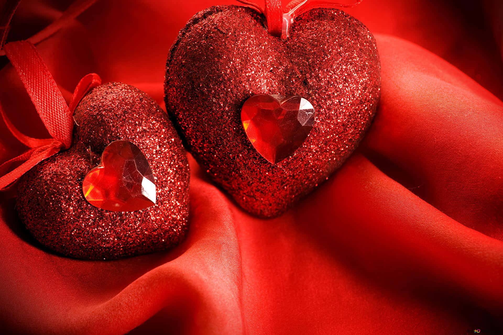 Kærlighed er i luften med denne smukke Røde Hjerte Wallpaper. Wallpaper