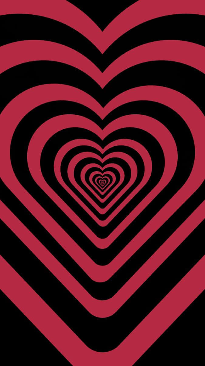 Download A Red And Black Heart Shaped Pattern On A Black Background  Wallpaper | Wallpapers.Com