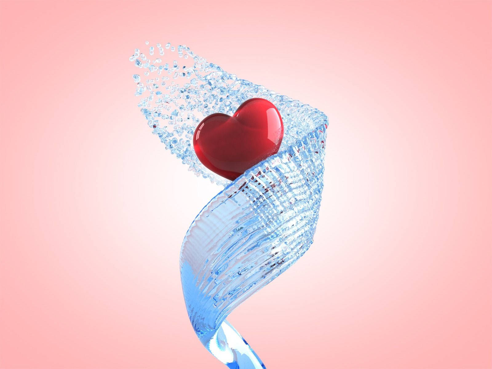 Red Heart And Water