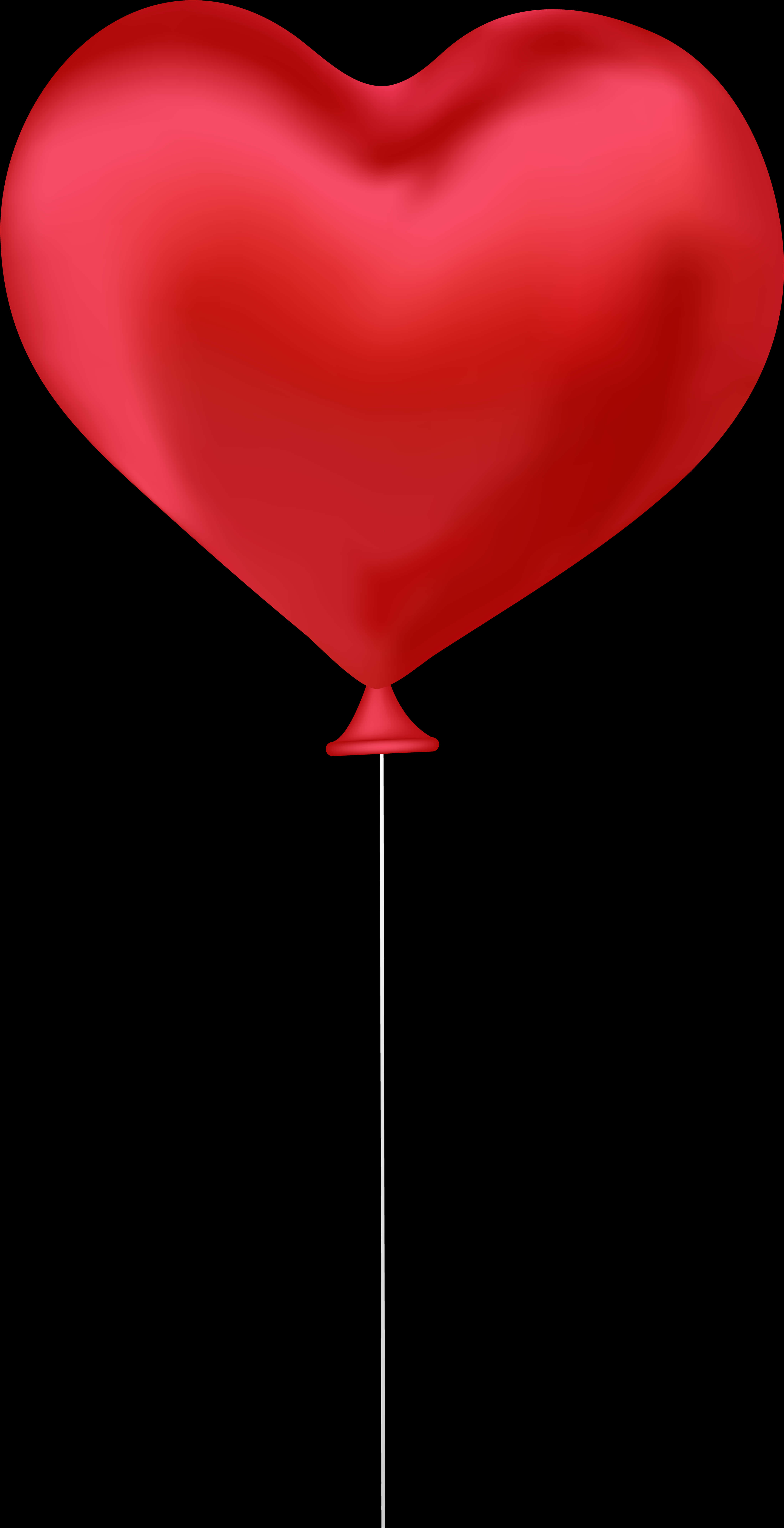 Red Heart Balloonon Black Background PNG