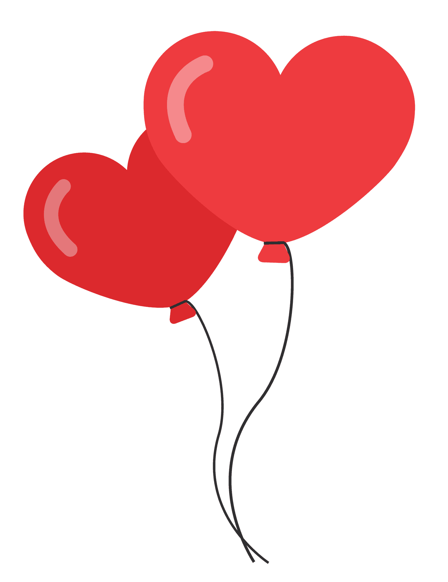 Red Heart Balloons PNG