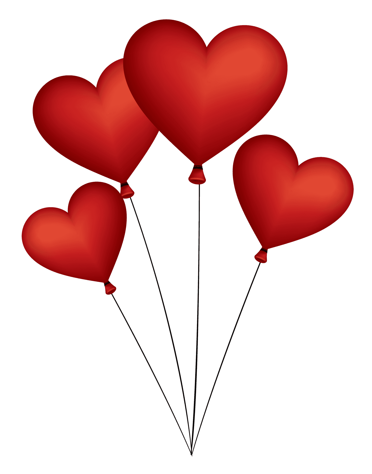 Red Heart Balloons PNG