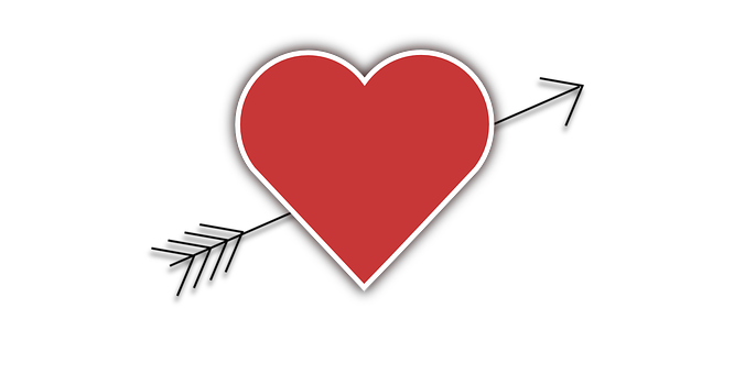 Red Heart Black Background PNG