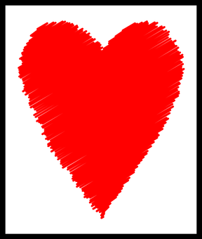 Red Heart Black Background PNG