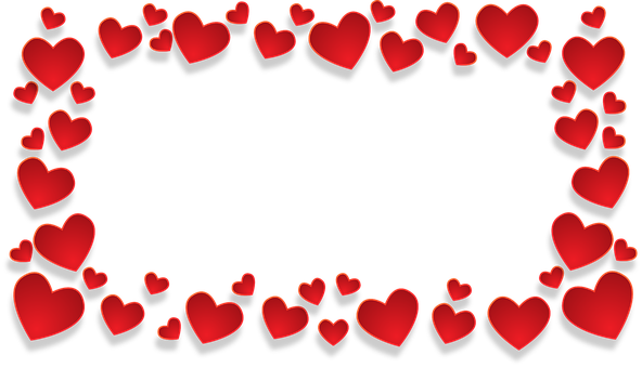 Red Heart Border Graphic PNG
