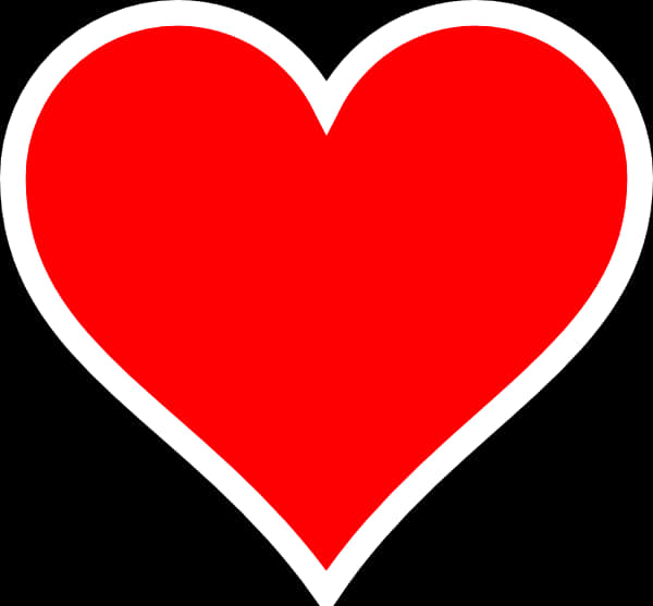 Red Heart Clipartwith White Outline PNG