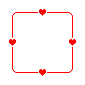 Red Heart Corners Frame PNG