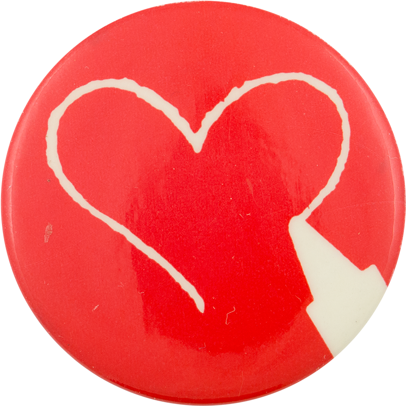 Red Heart Crayon Art Pin PNG