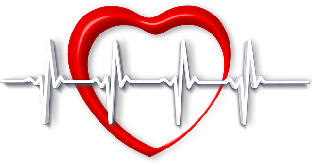 Red Heart Electrocardiogram Pulse PNG