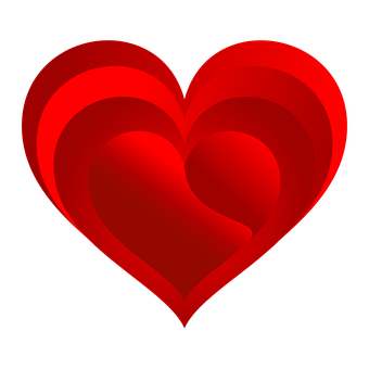 Red Heart Graphicon Black Background PNG