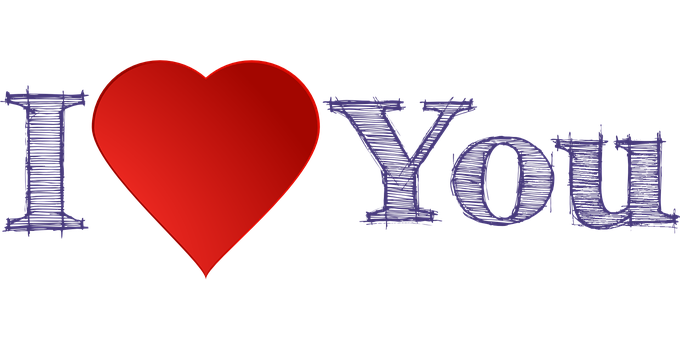 Red Heart I Love You Graphic PNG