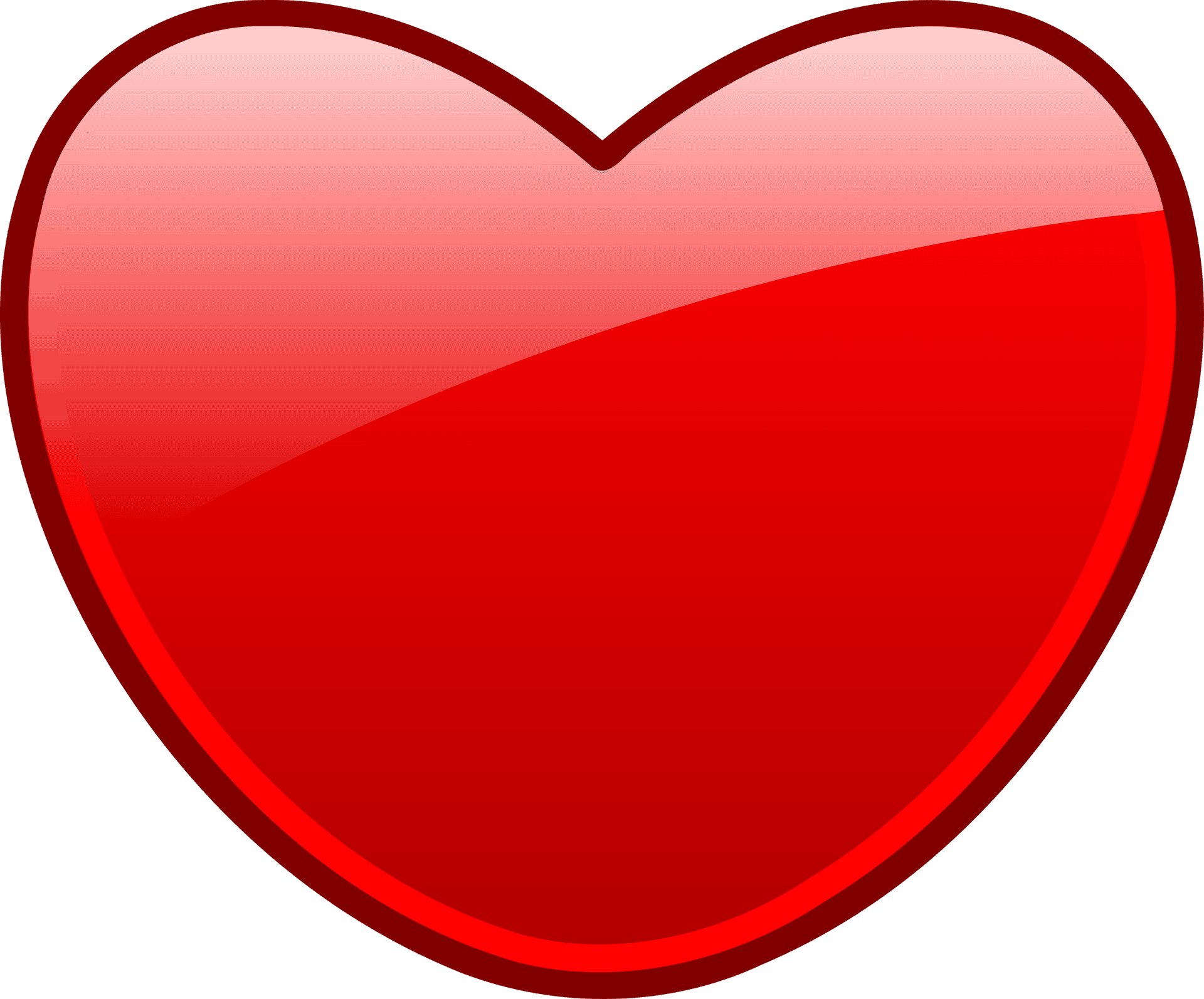Red Heart Icon Glossy Finish PNG