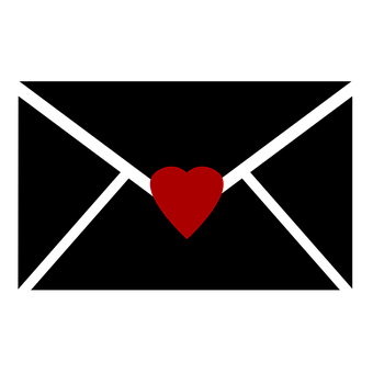 Red Heart Iconon Black Background PNG