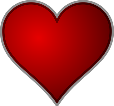 Red Heart Iconon Black Background PNG