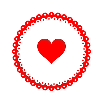 Red Heart Lace Design Icon PNG