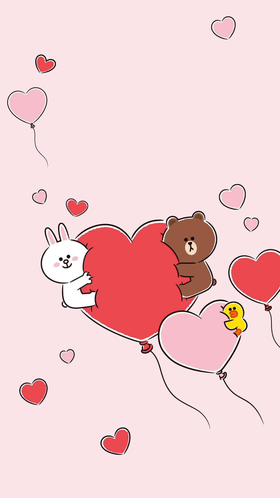 A Valentine's Day Wallpaper With A Bear And A Duck Wallpaper