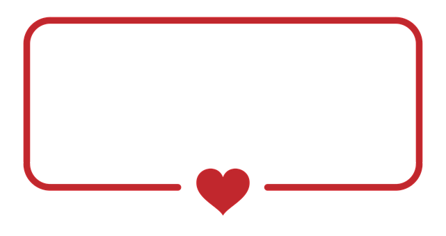 Red Heart Outline Frame PNG