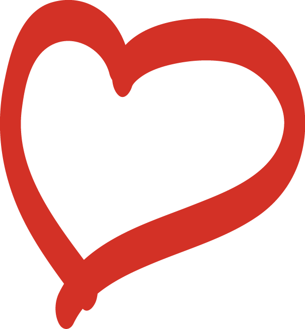 Red Heart Outline Vector PNG