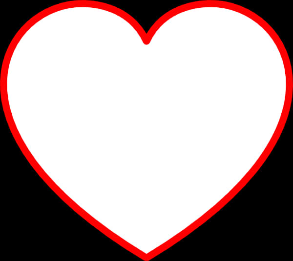 Red Heart Outlineon Black Background PNG
