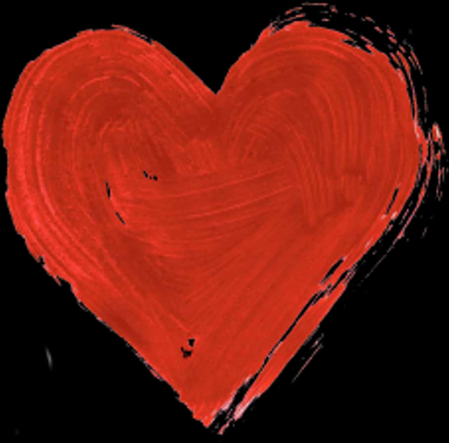 Red Heart Painting PNG