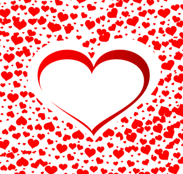 Red Heart Pattern Background PNG