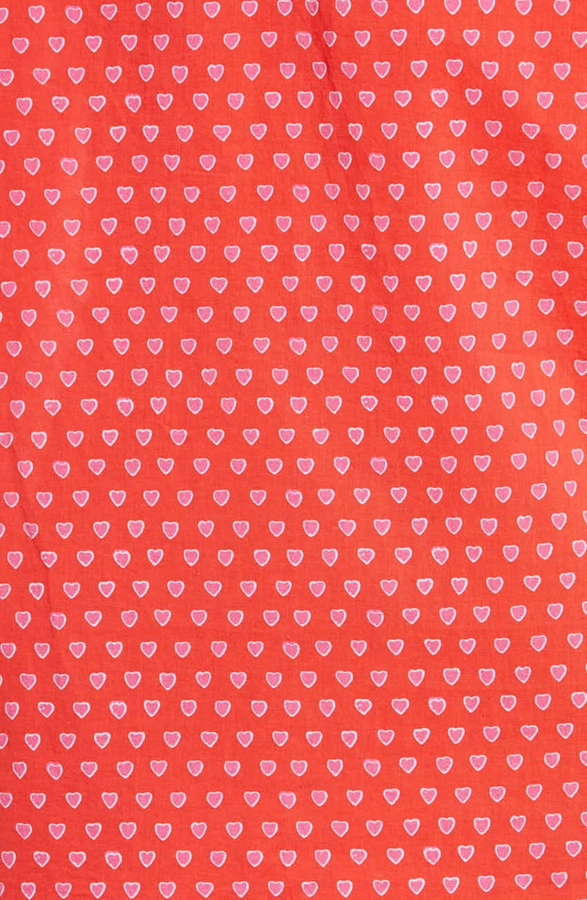 Red Heart Pattern Fabric Wallpaper