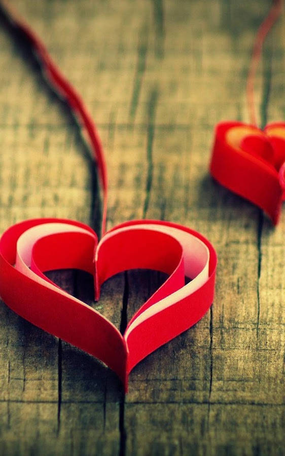 Red Heart Pendants Love Phone Wallpaper