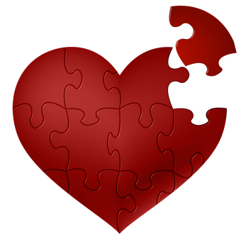 Red Heart Puzzle Missing Piece PNG