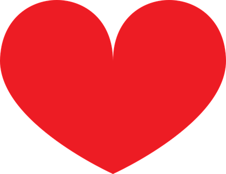 Red Heart Shape Graphic PNG