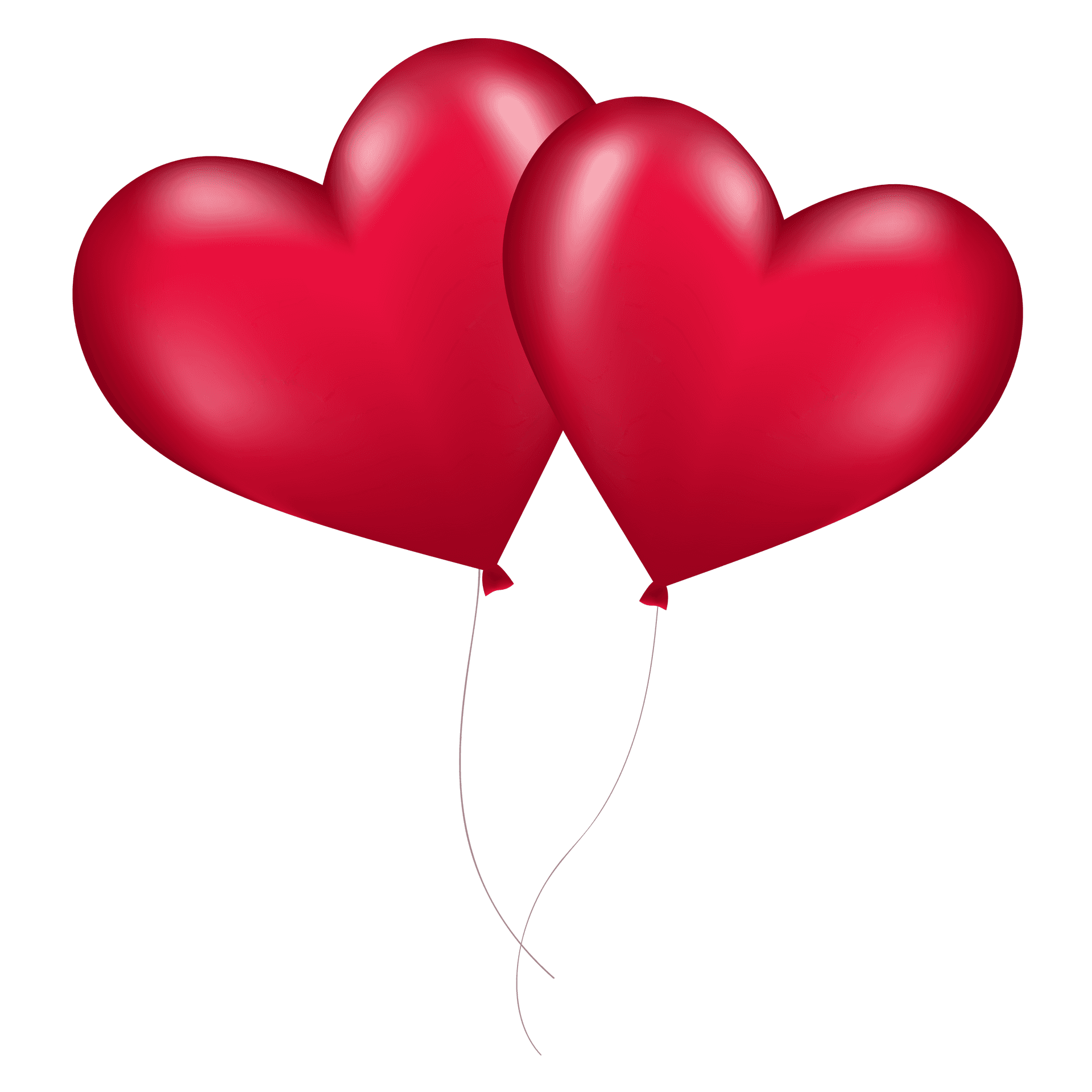 Red Heart Shaped Balloons PNG