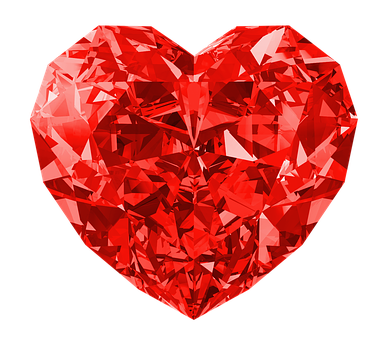 Red Heart Shaped Gemstone PNG