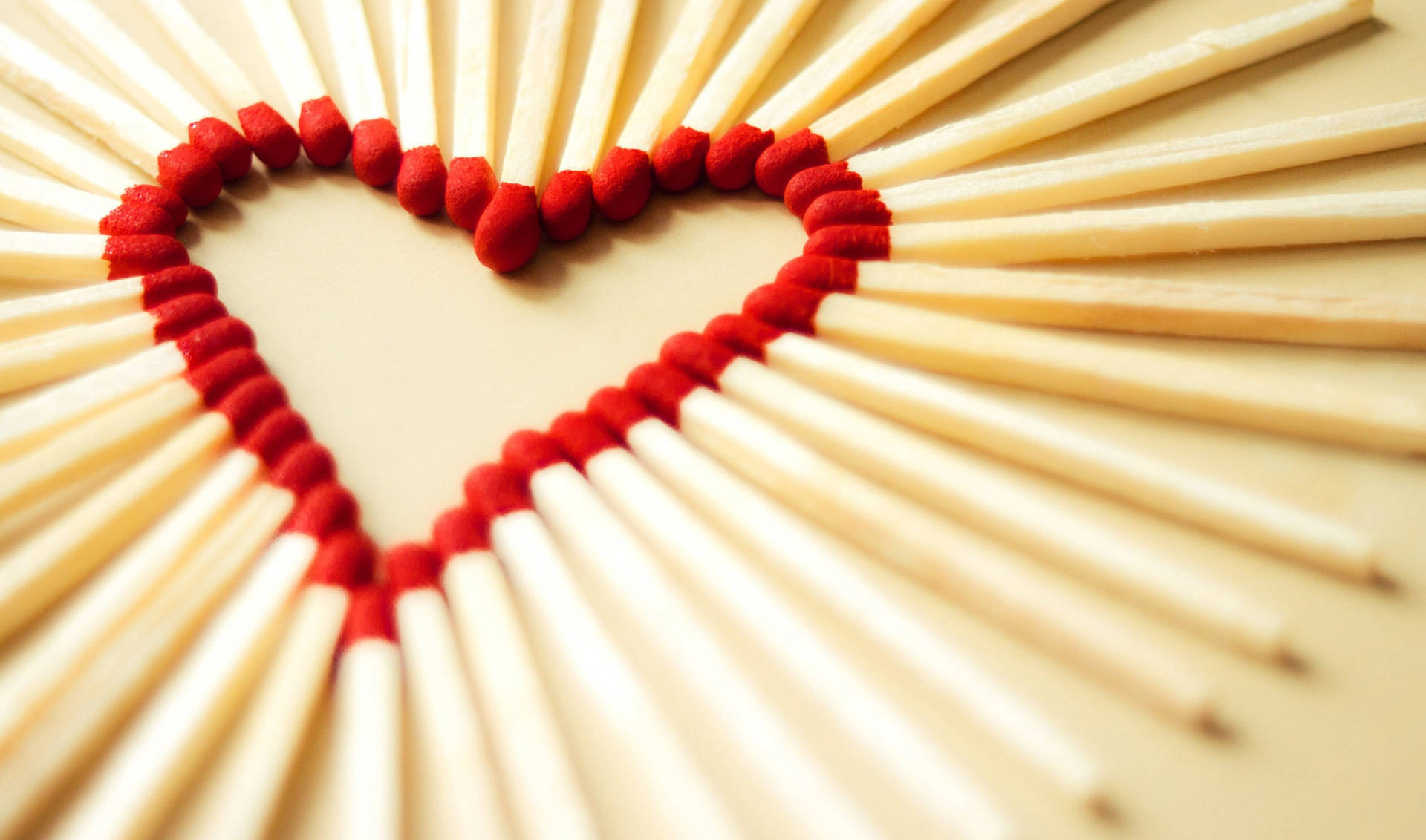 Red Heart Shaped Matches Wallpaper
