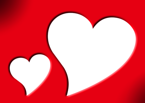 Red Heart Shapeson Black Background PNG