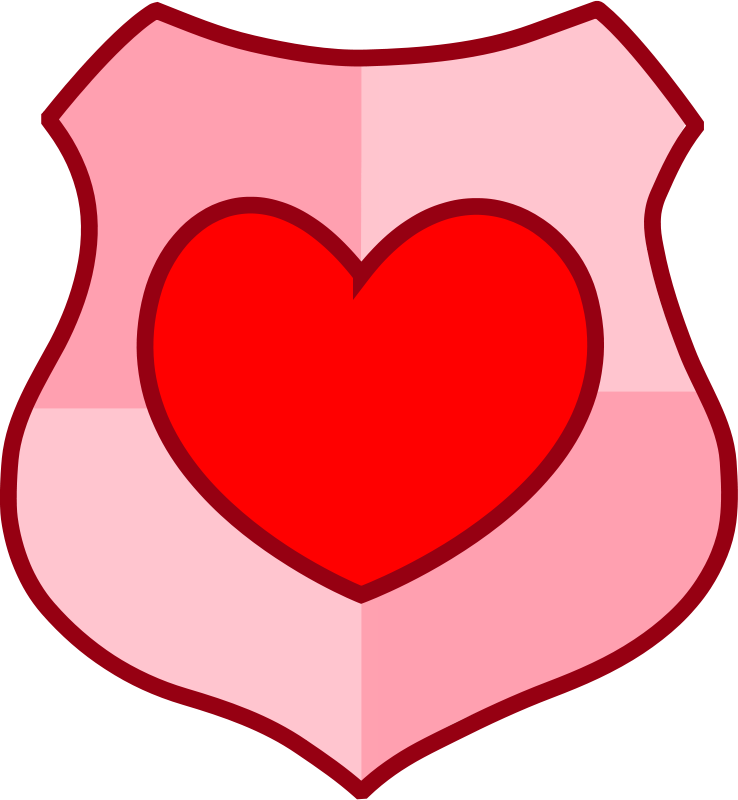 Red Heart Shield Graphic PNG