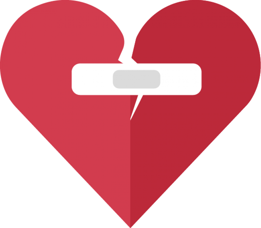 Red Heart Vector Broken Piece PNG