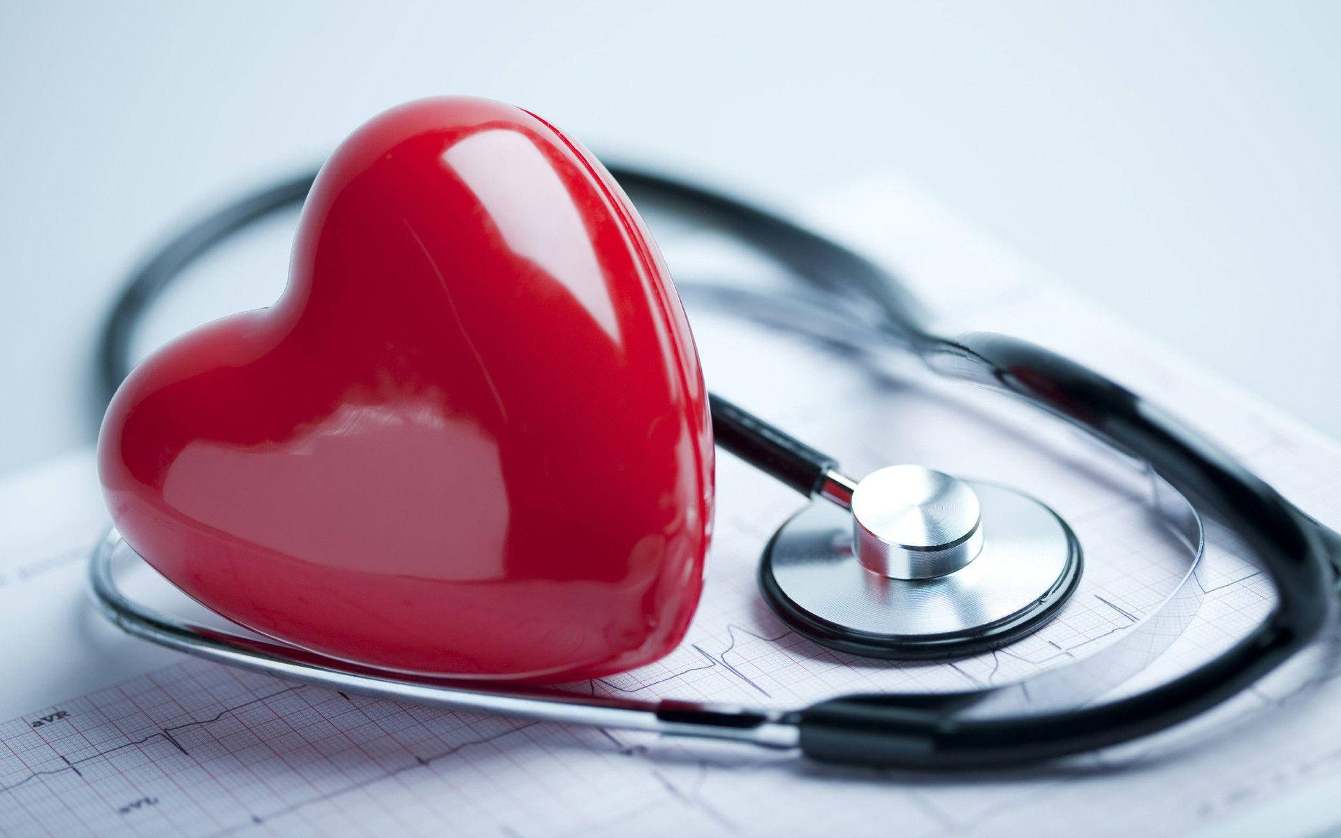 Red Heart With Medical Stethoscope Wallpaper