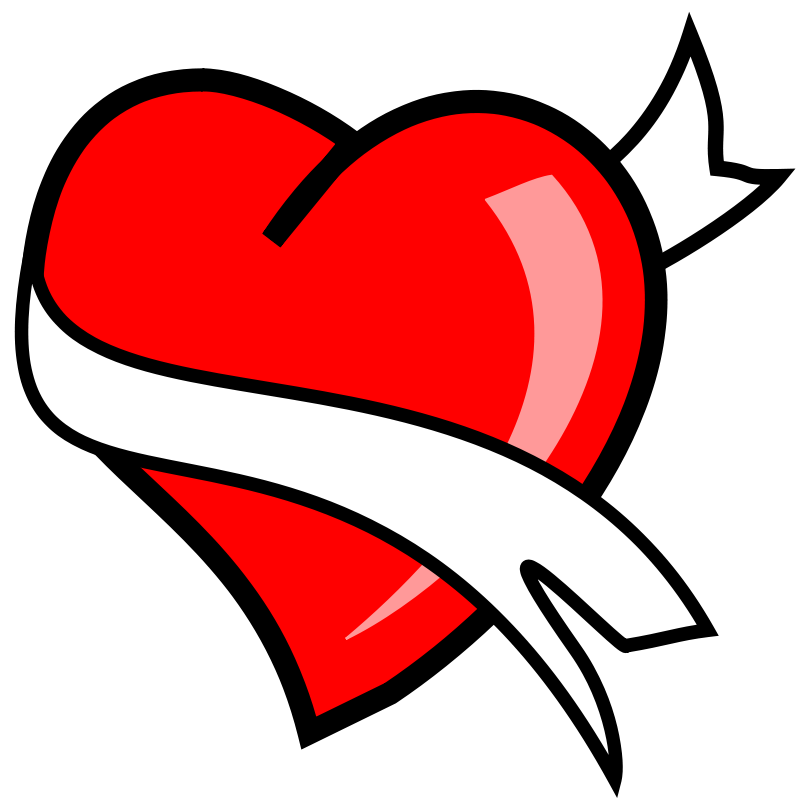 Red Heart With White Banner PNG
