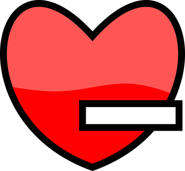Red Heart With White Stripe PNG