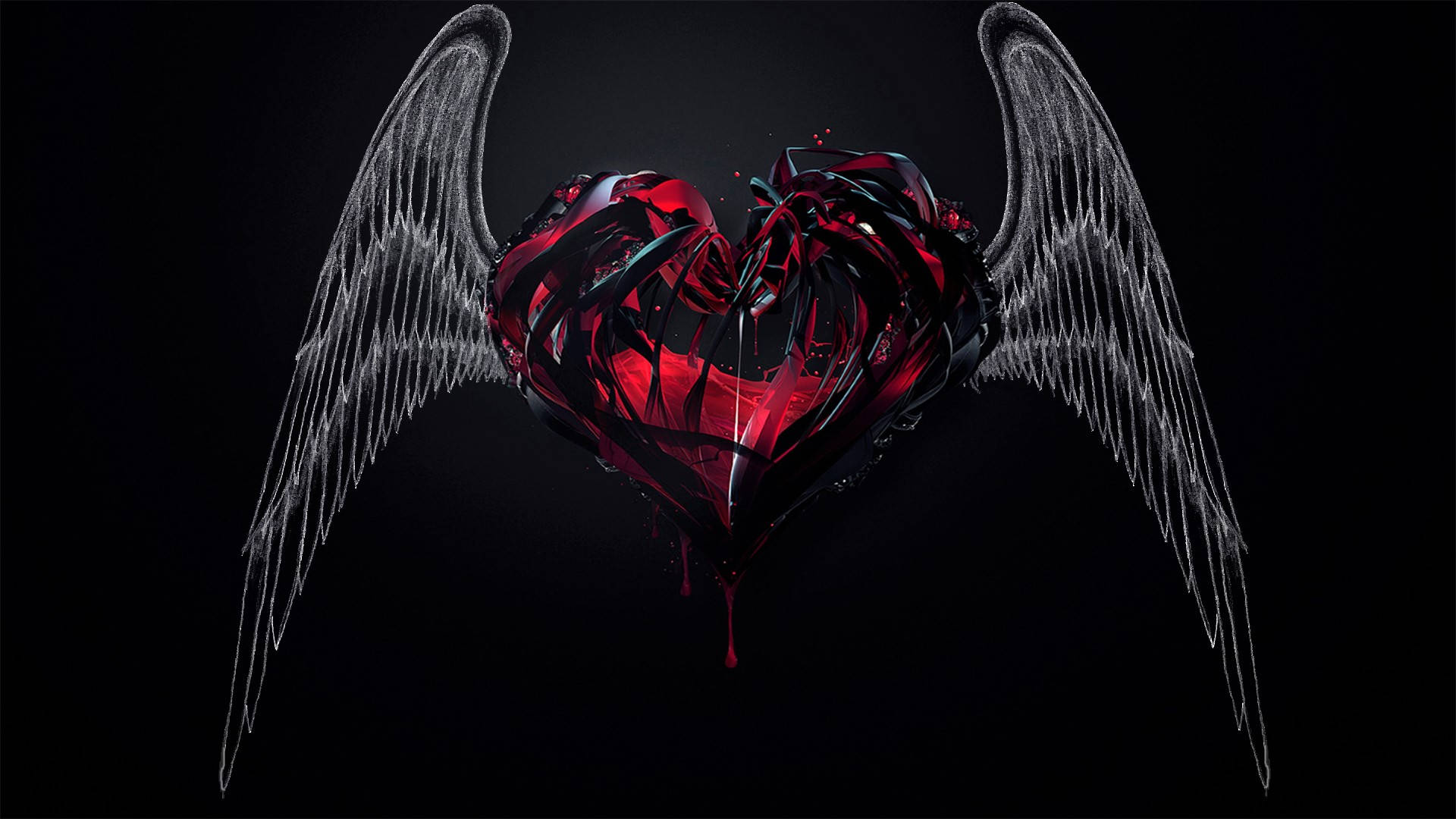 Red Heart With Wings