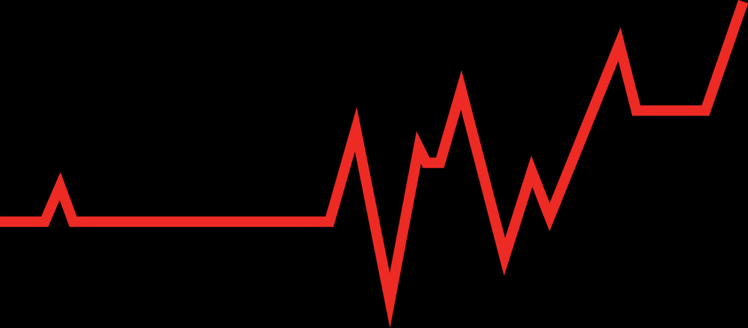 Red Heartbeat Lineon Black Background PNG