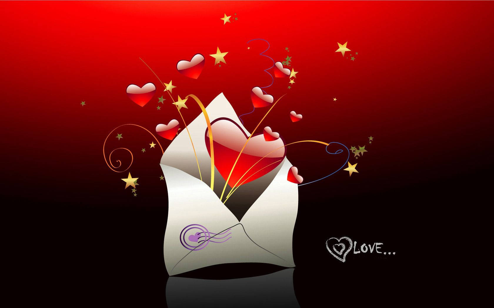 Red Hearts And Love Letter