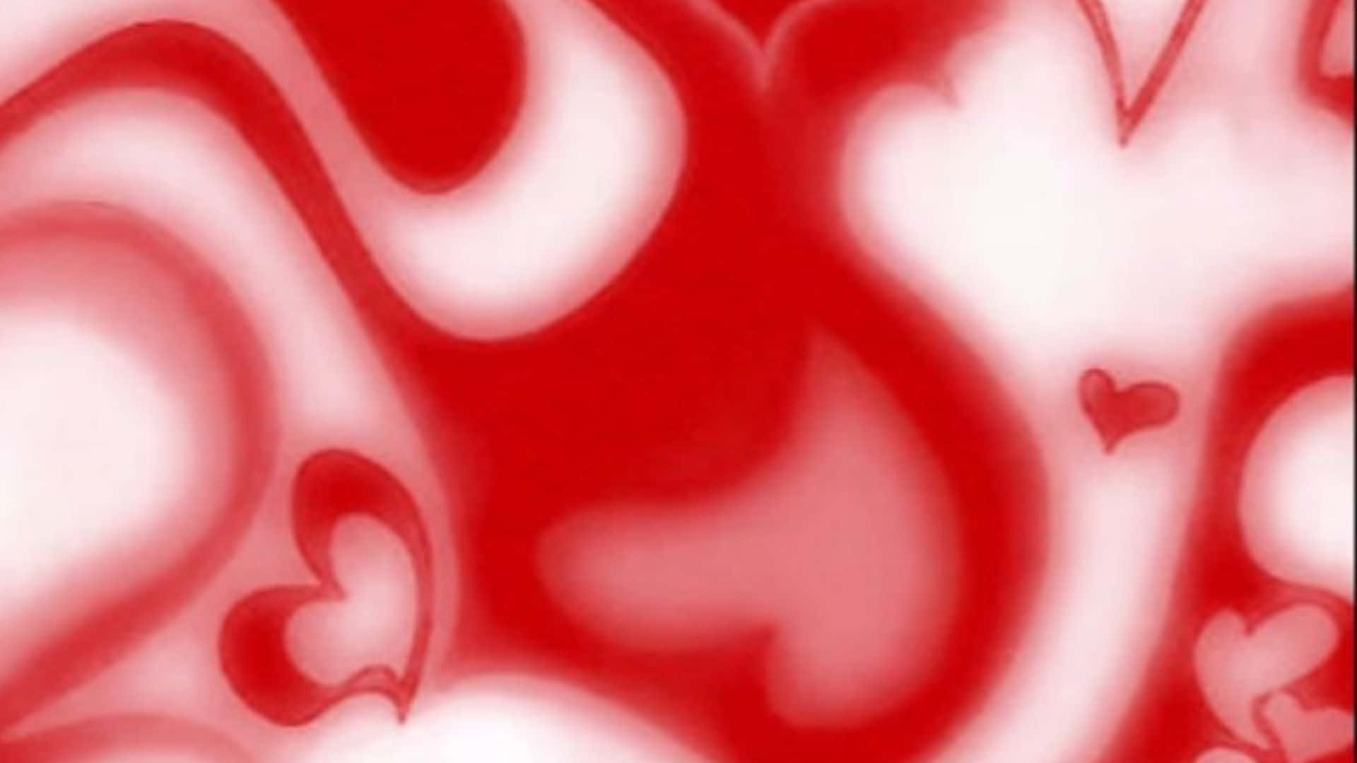 a red and white swirled background with hearts
