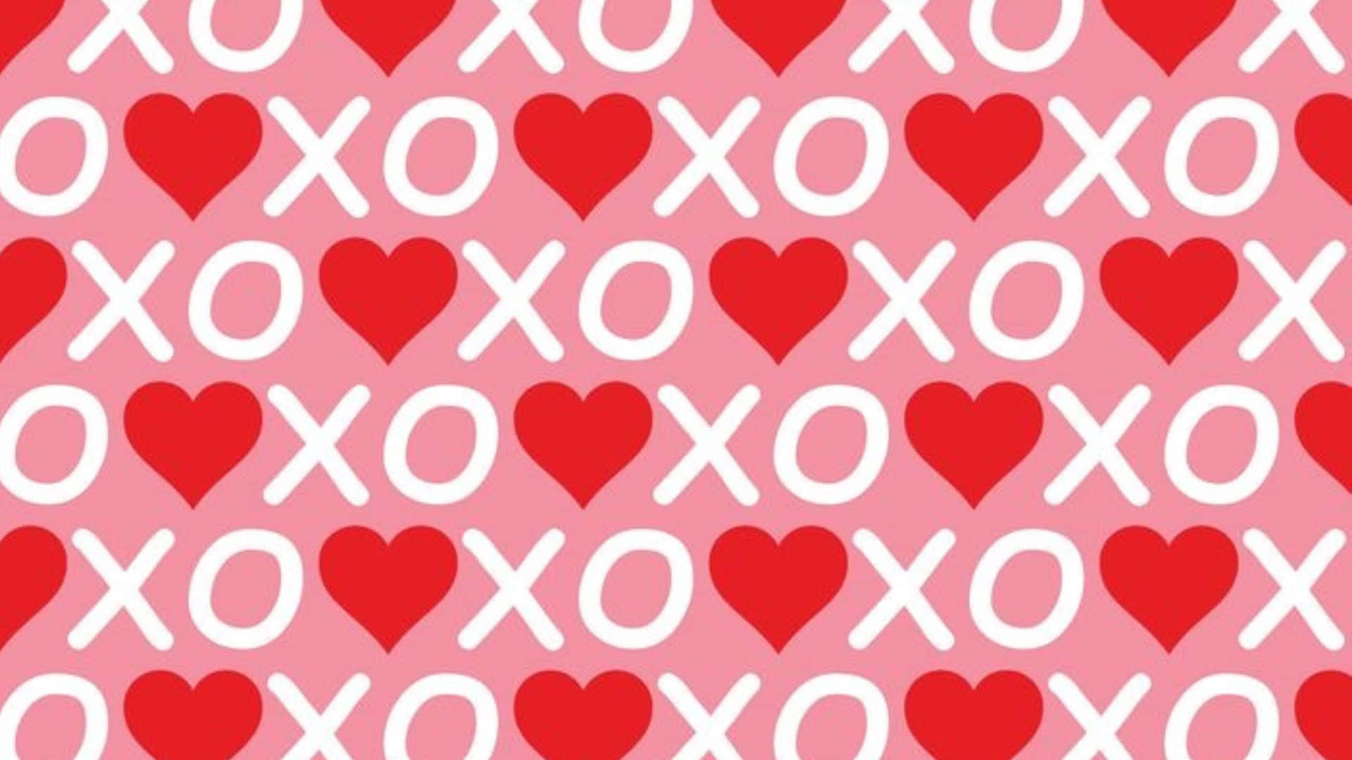 valentine's day xoxo pattern with hearts