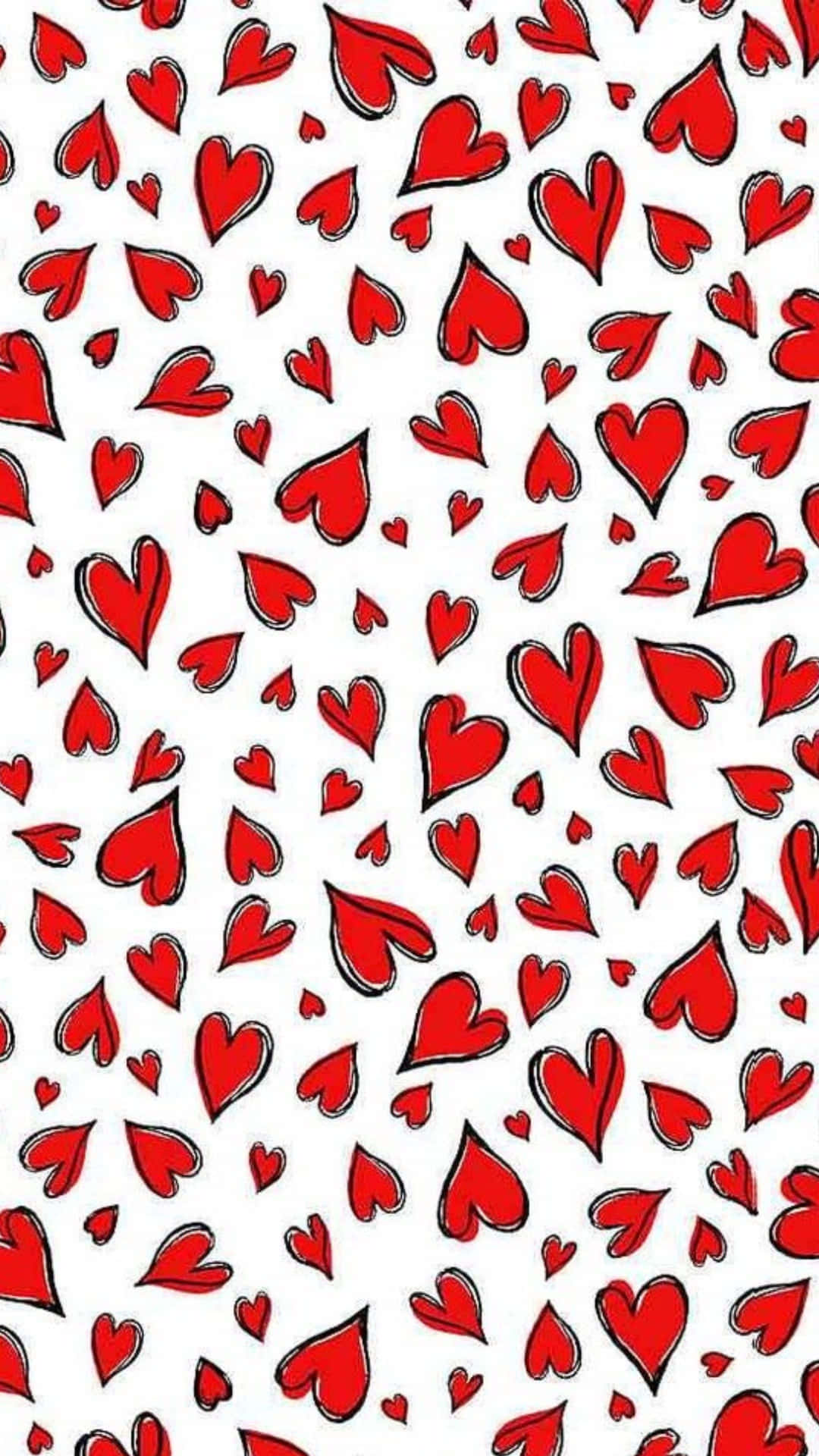 a red heart pattern on a white background