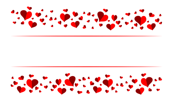 Red Hearts Banner Design PNG