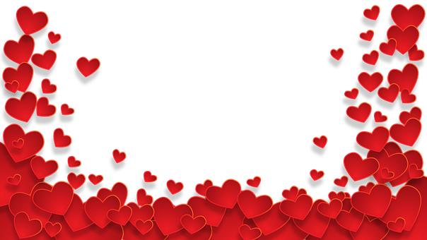 Red Hearts Black Background PNG