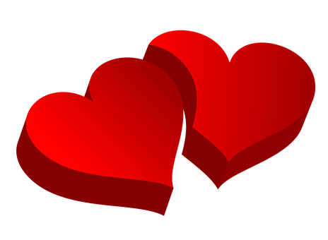 Red Hearts Black Background PNG