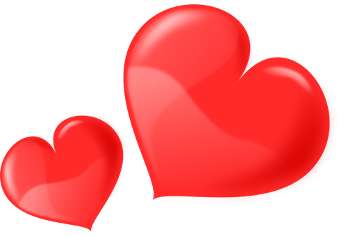 Red Hearts Black Background PNG