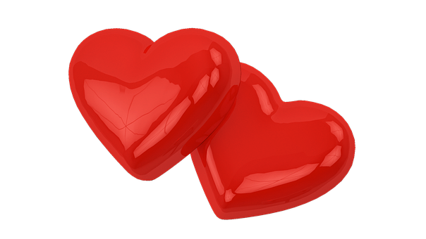 Red Hearts Black Background PNG