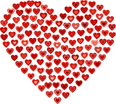Red Hearts Collage PNG